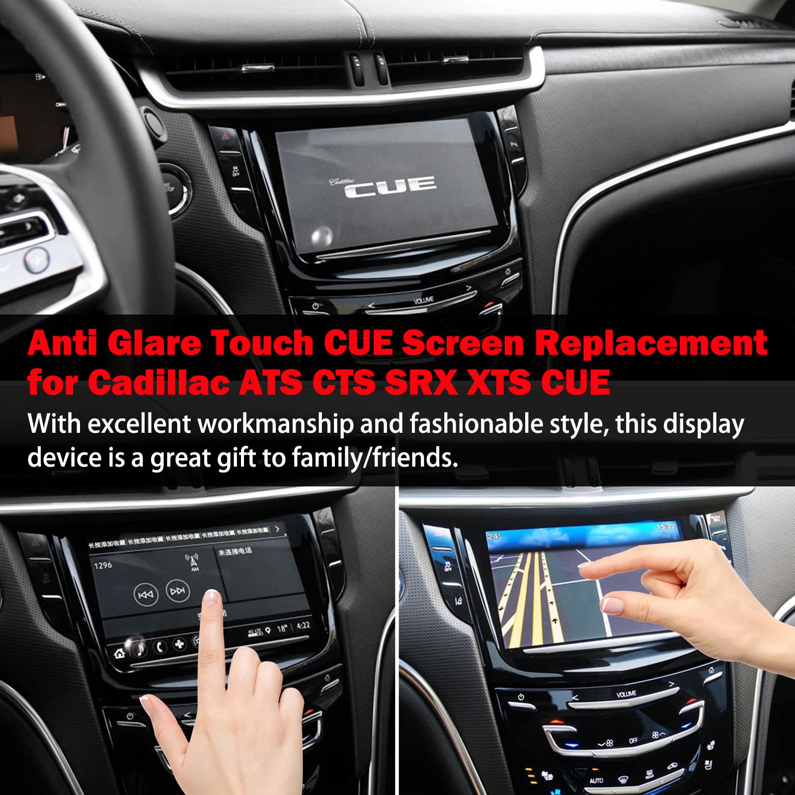 KanSmart Touch Screen Replacement for Cadillac Cue 2013-2020 ATS SRX XTS CTS Escalade - Model 22935061 + Free Trim Tools
